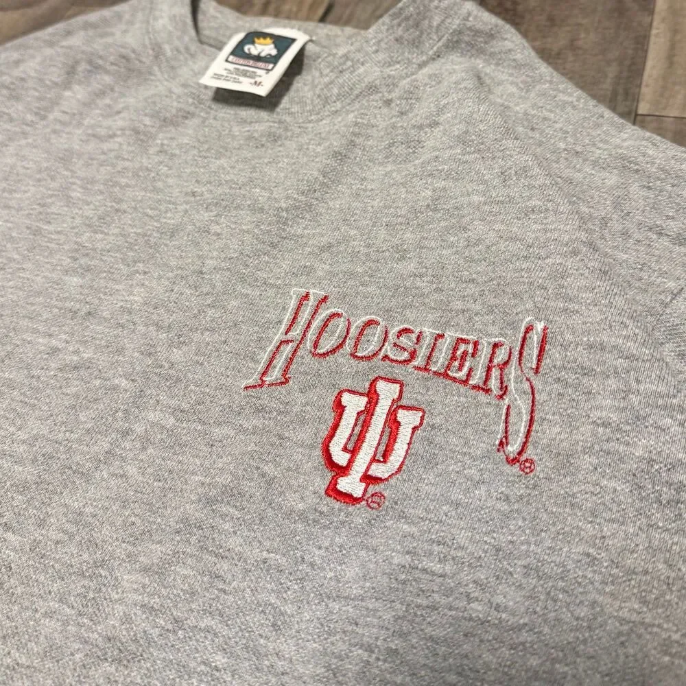 Vintage Indiana University Hoosiers IU gray embroidered retro tee